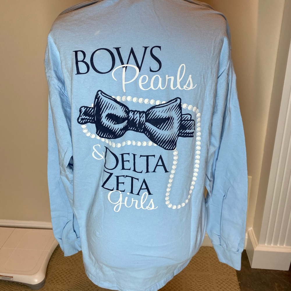 Light Blue Delta Zeta Long Sleeve Tee